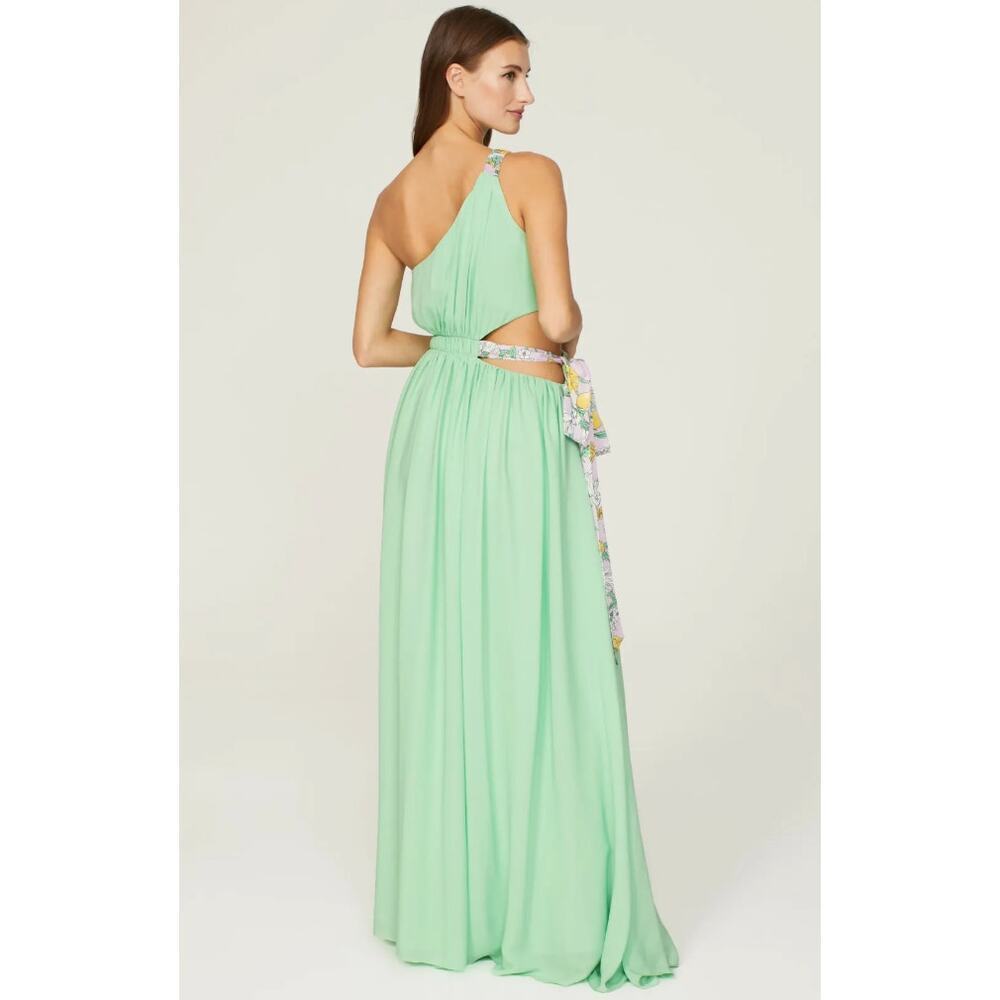 AMUR Zela One Shoulder Gown in Green Wedding Guest Size 6 - Picture 2 of 8